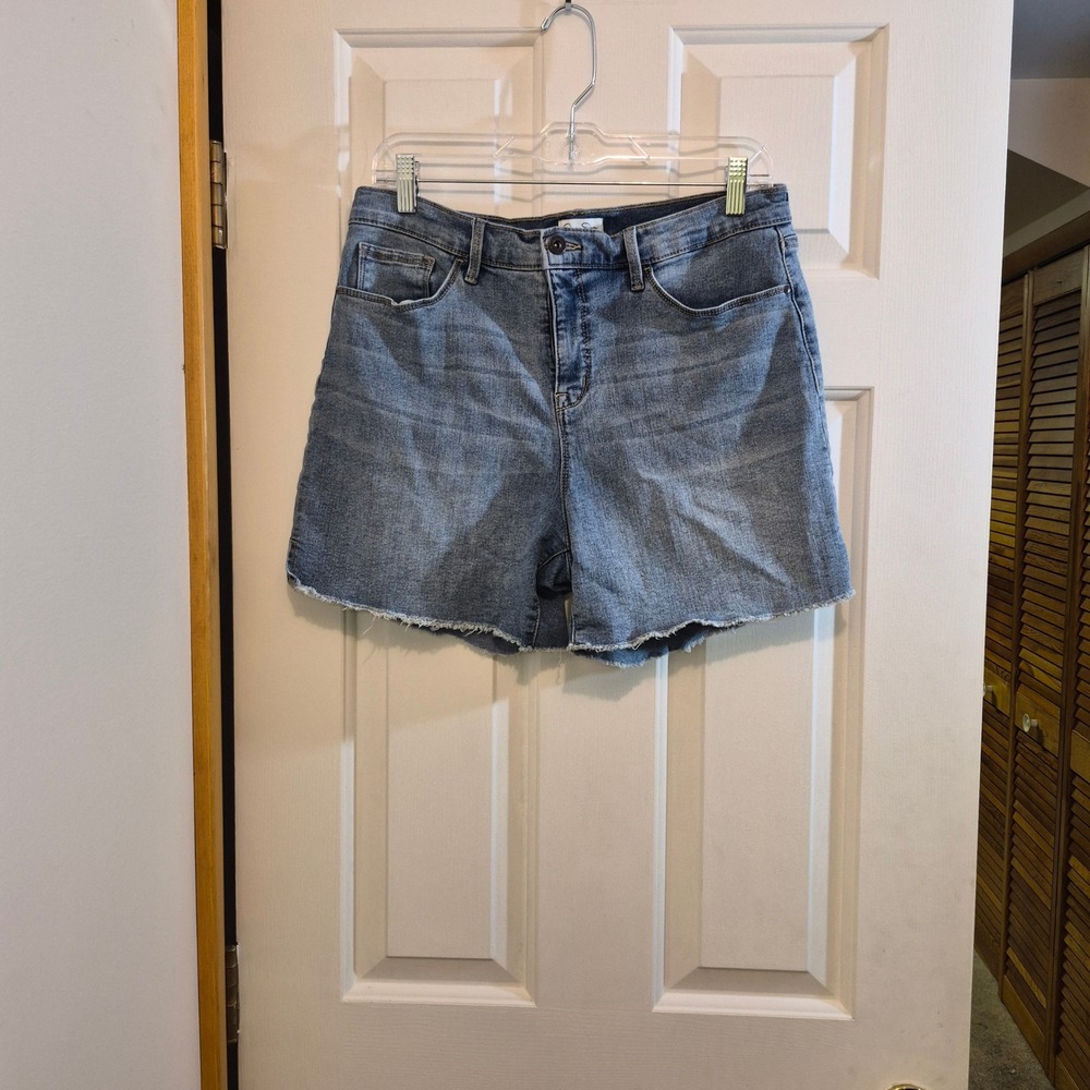 Jessica Simpson Womens Size 10 High Rise Cut Off Denim Jean Shorts Medium Wash